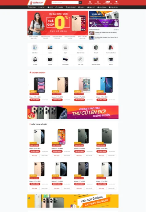 Mẫu web Điện thoại RT