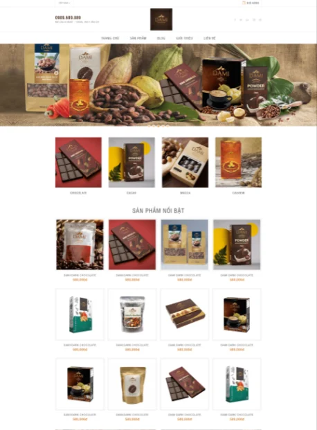 Mẫu web bán hàng Cafe
