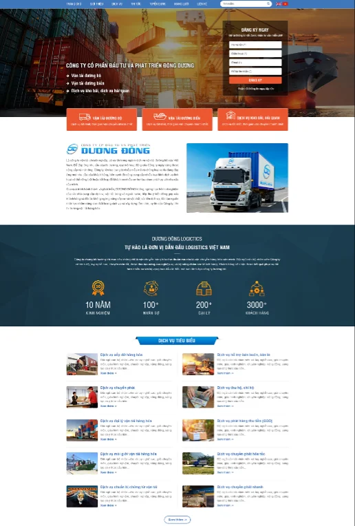 Mẫu website vận chuyển RT