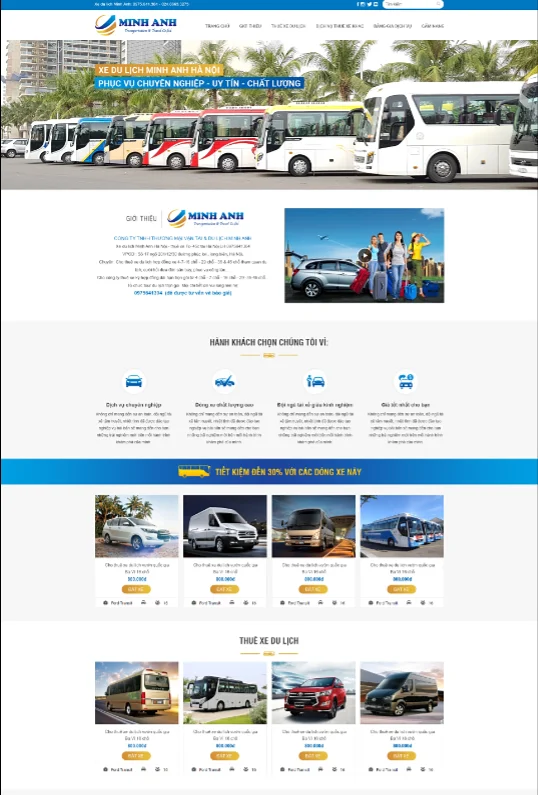 Mẫu Web Xe du lịch