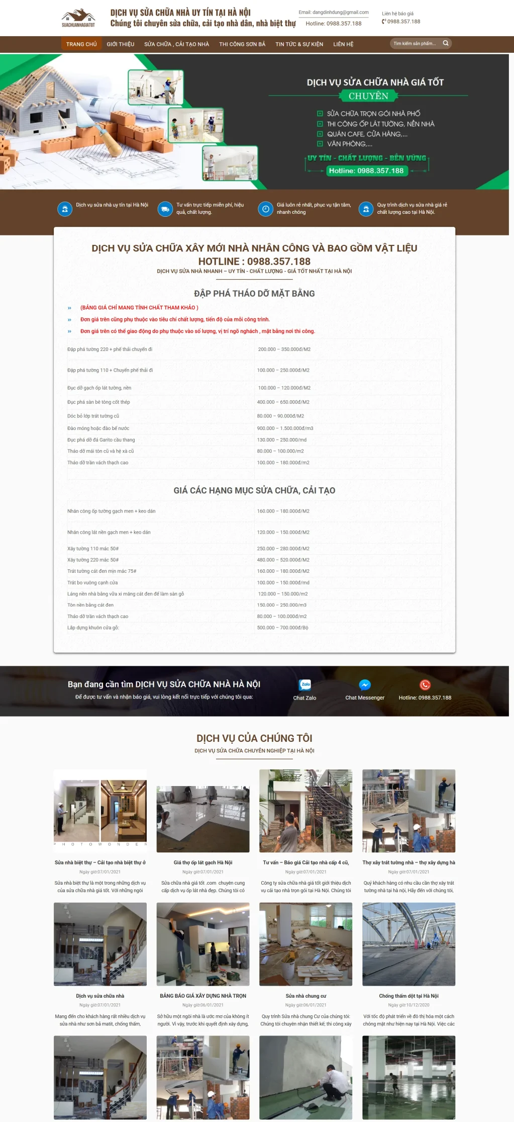 Mẫu web sửa nhà RT