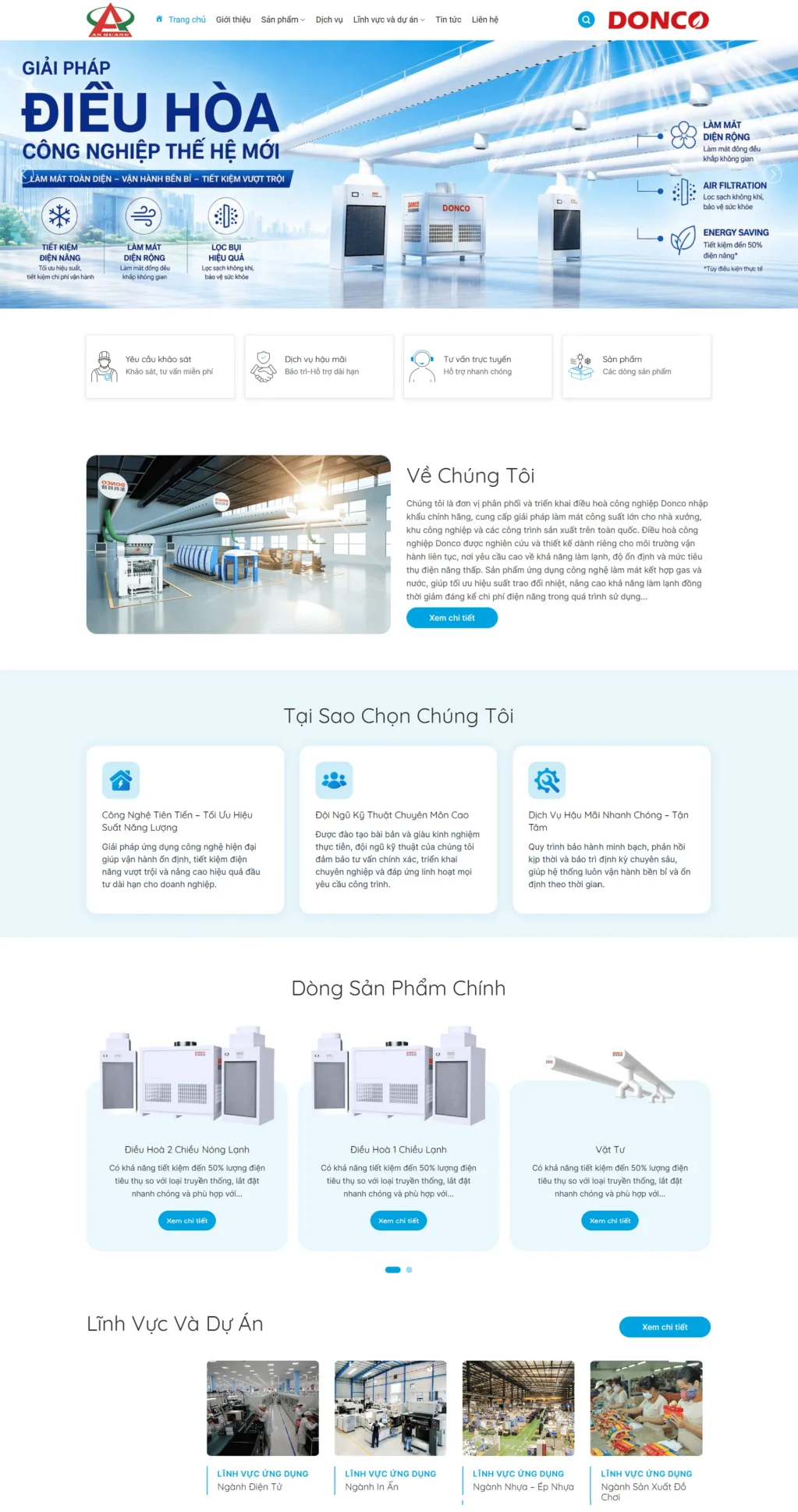 Web điều hòa công nghiệp