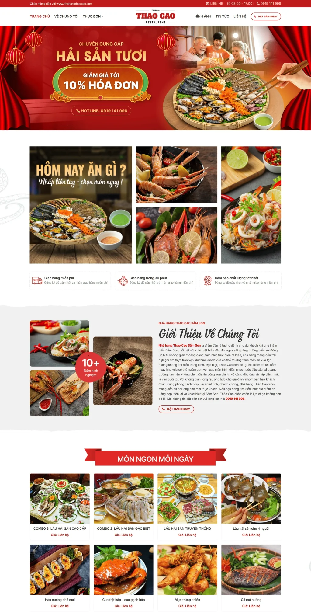 Web nhà hàng