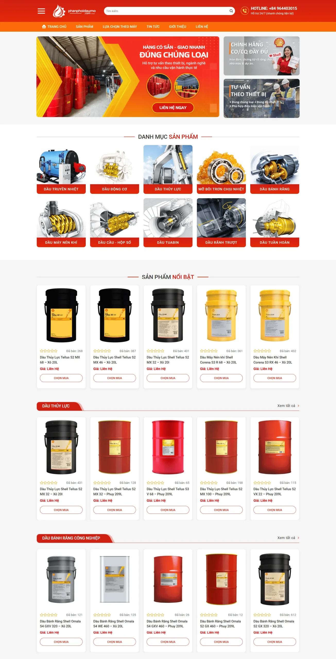 Web dầu mỡ công nghiệp