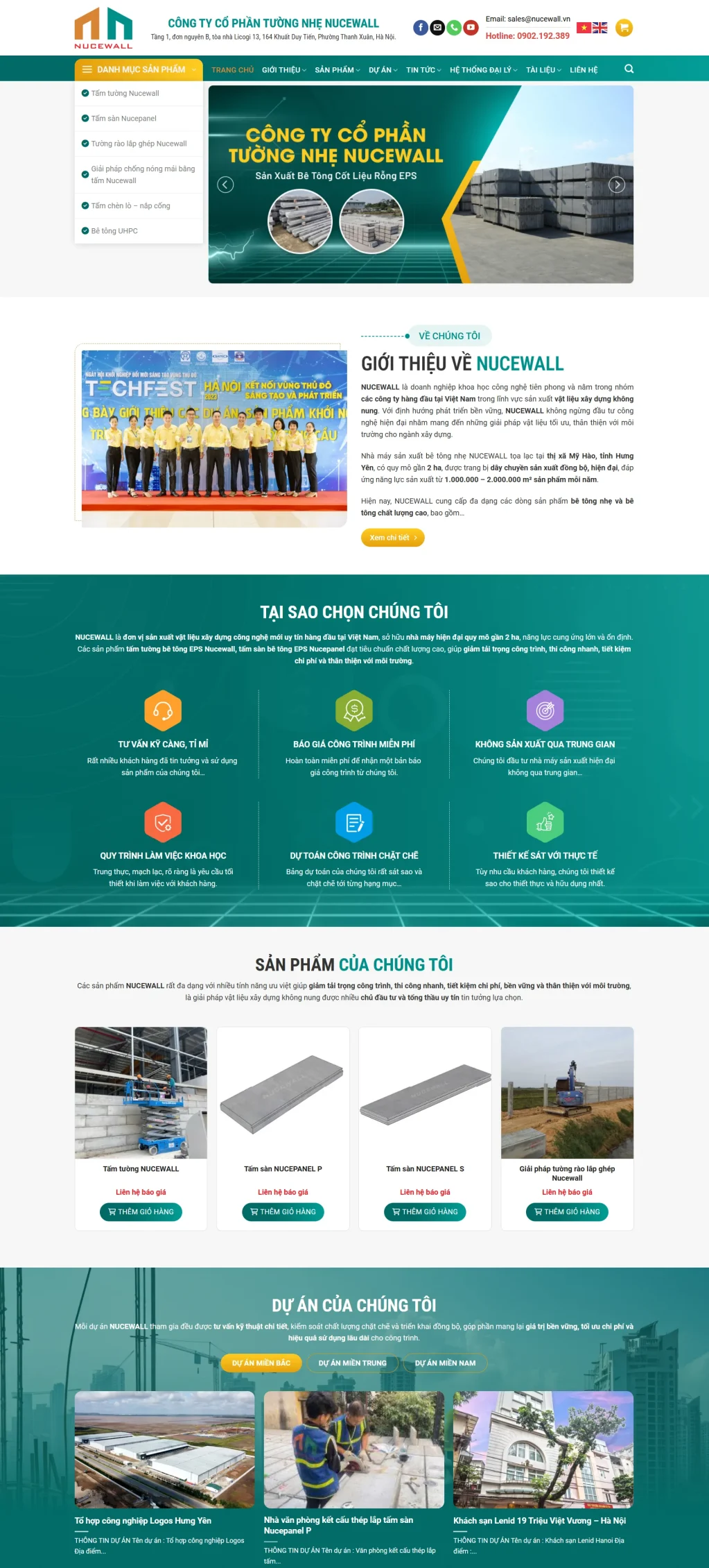 Web vật liệu xây dựng