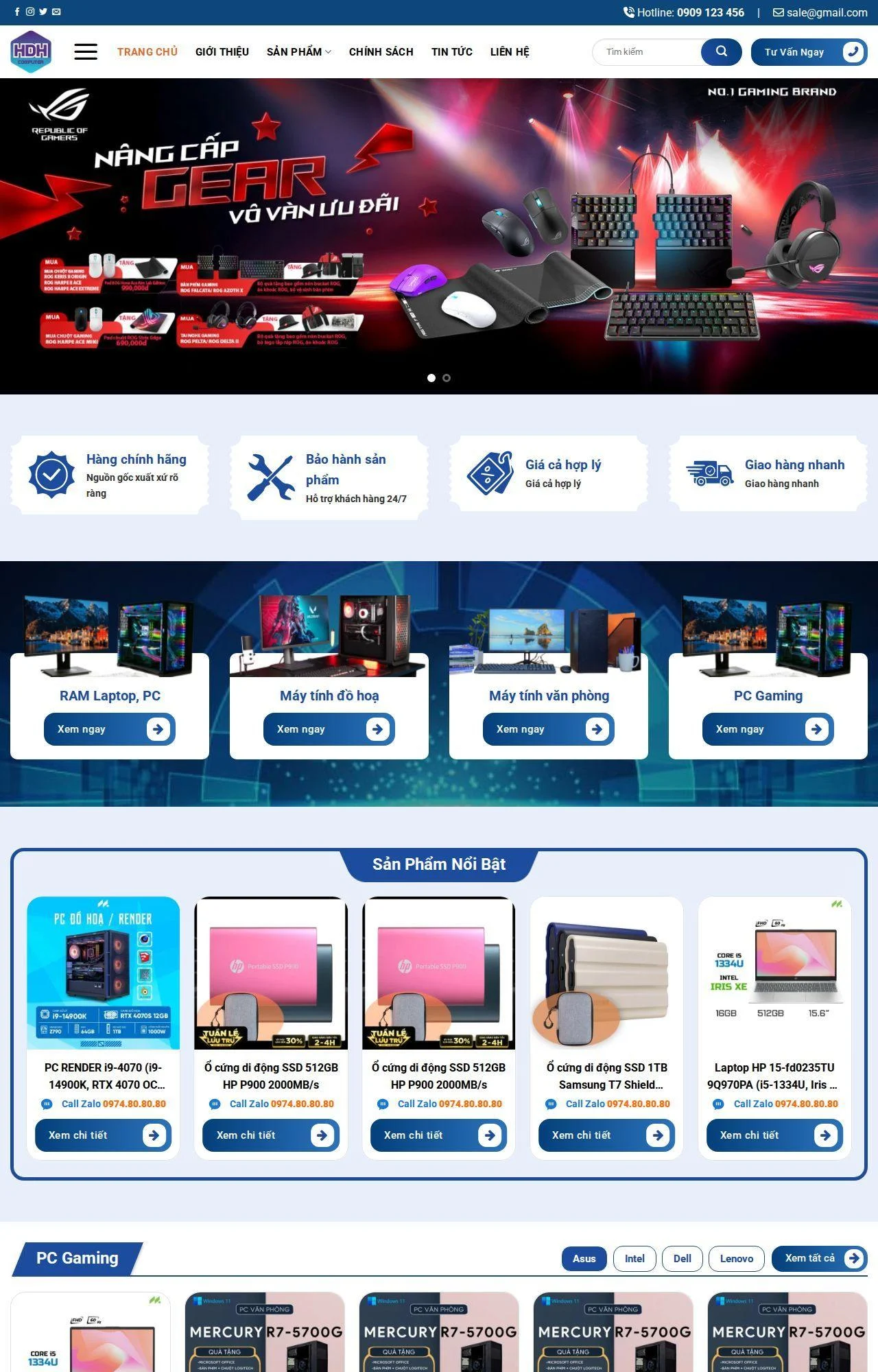 web bán máy tính