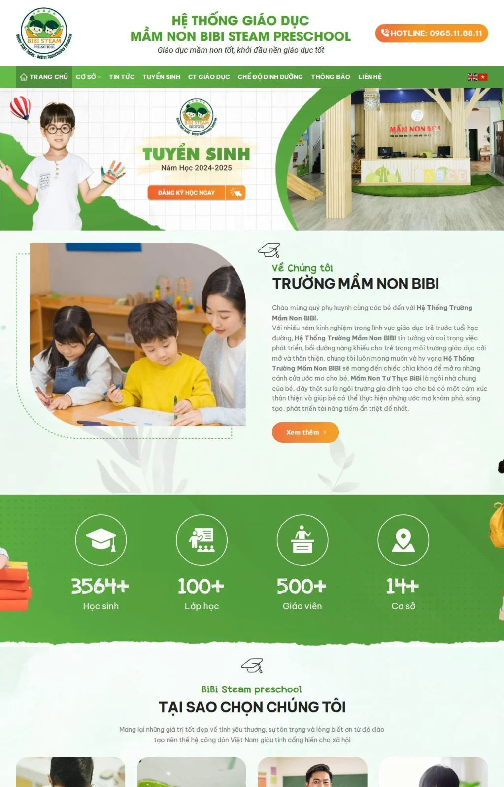 web trường mầm non bibi