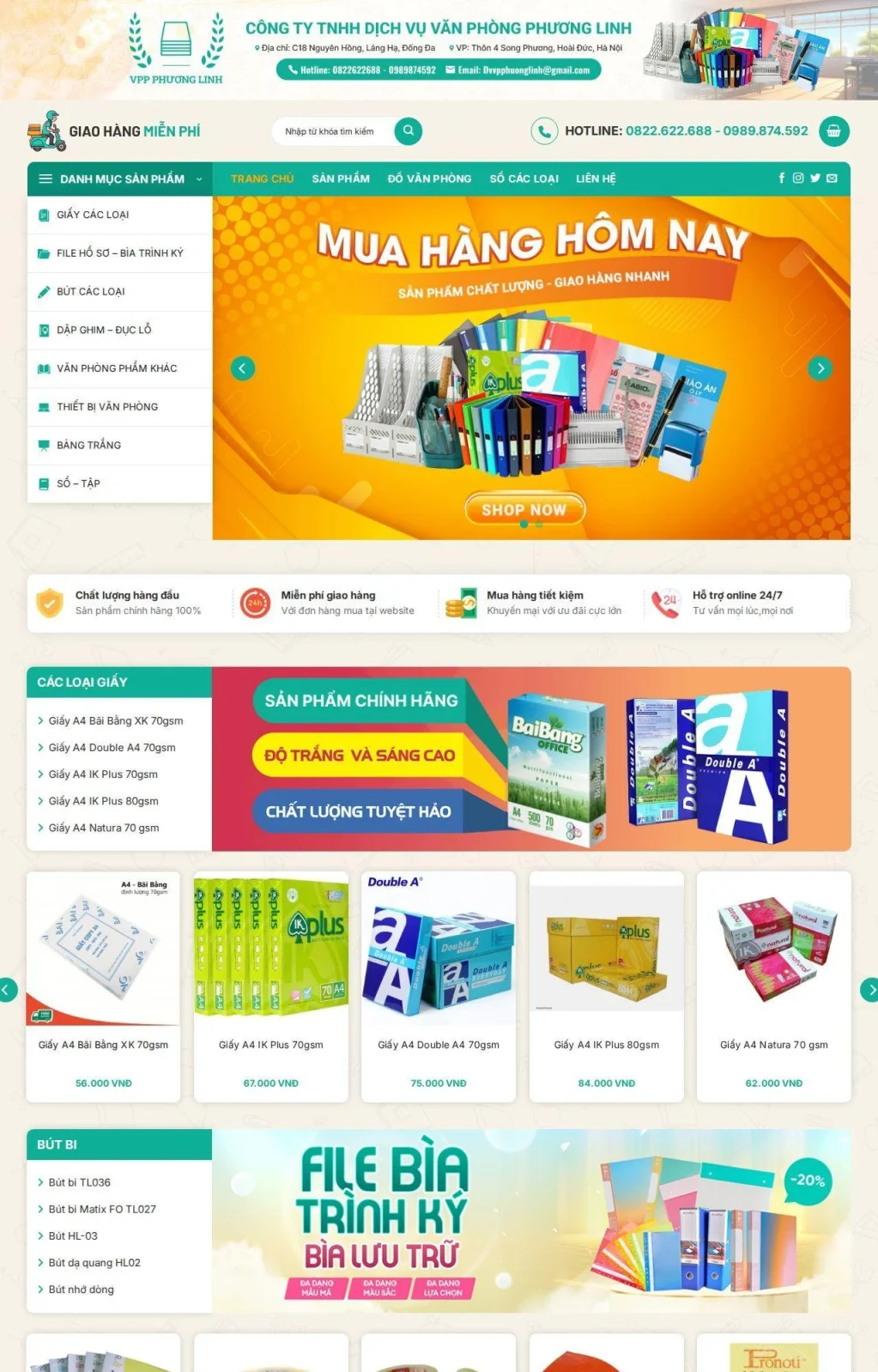 web văn phòng phẩm